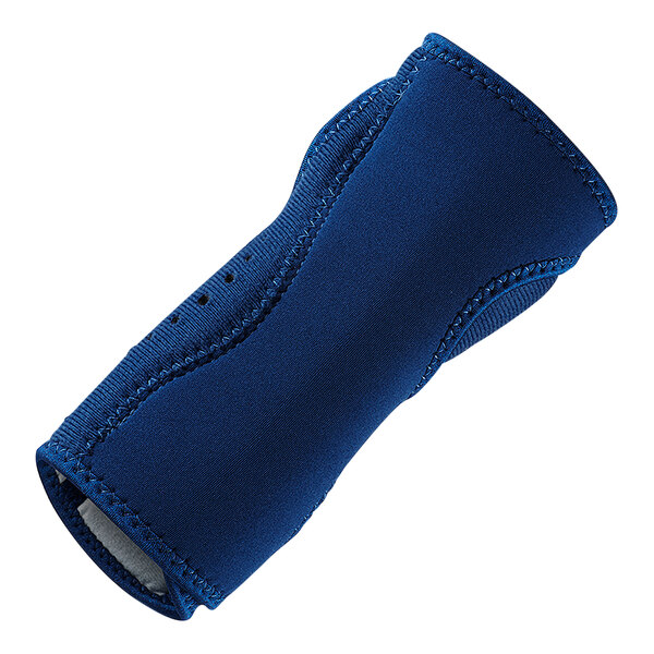 A blue 3M Futuro wrist brace with white stitching.