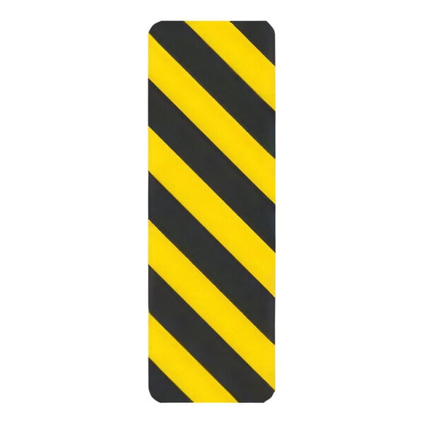 A white rectangular Lavex caution sign with black and yellow left stripes.