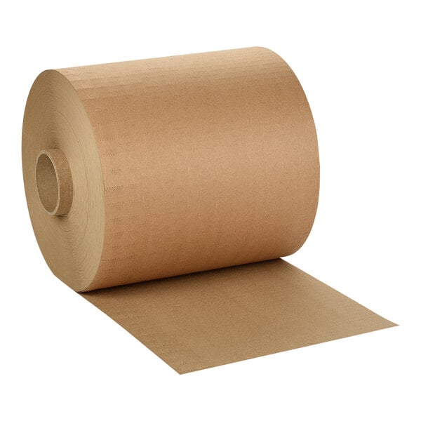 A roll of 3M Scotch brown recycled paper protective wrap.