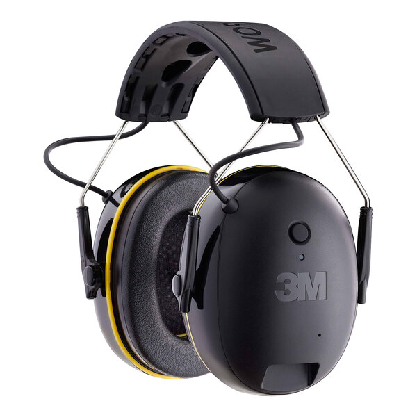 3M WorkTunes Connect wireless hearing protector headphones in black and yellow.