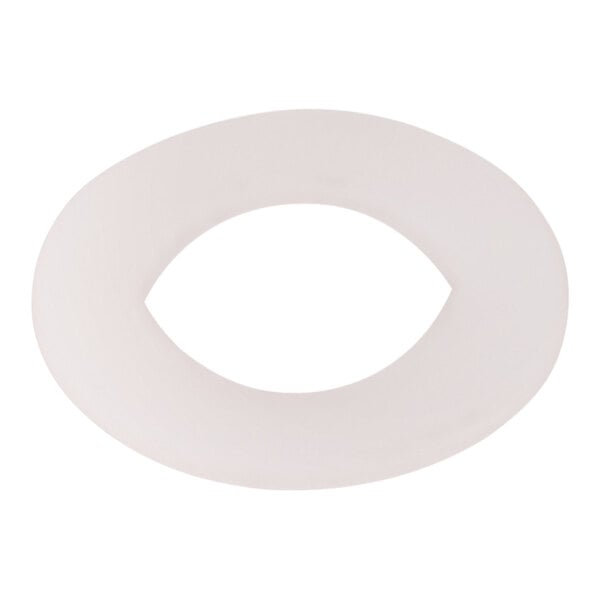 A white oval washer with a white circle