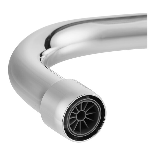 A close-up of a chrome Fisher pre-rinse faucet with silver components.