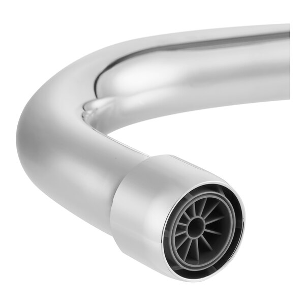 A Fisher wall mount faucet with lever handles and a swing nozzle.