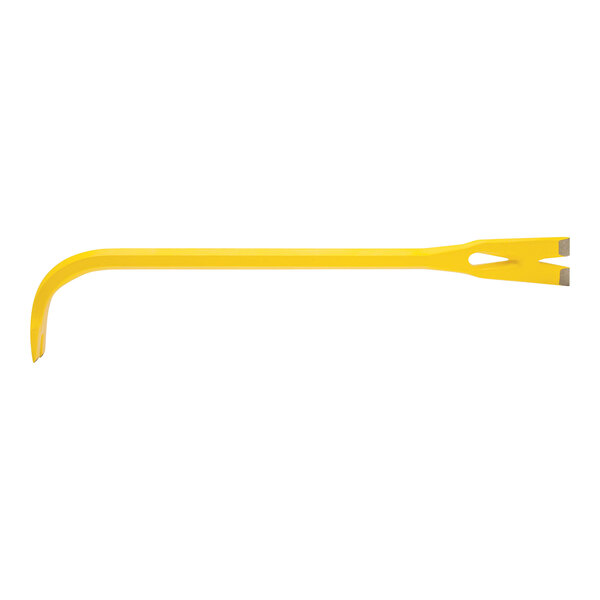 A Stanley yellow tool with a flat tip and black handle.