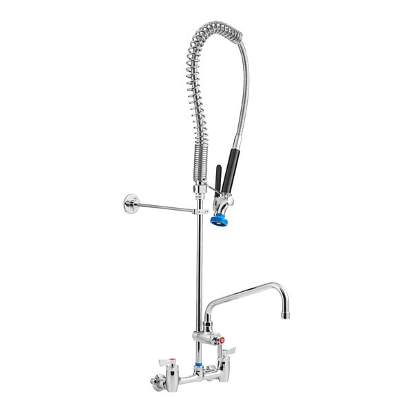 A Fisher pre-rinse faucet with a hose and swing nozzle.