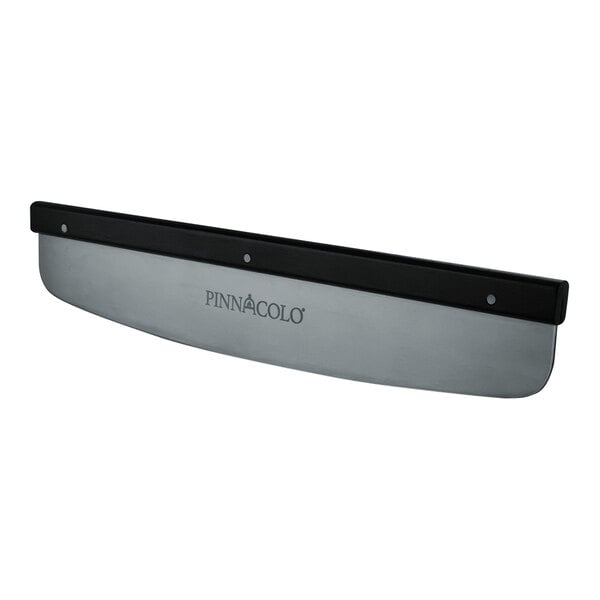 A Pinnacolo rocking pizza cutter with a wood handle.