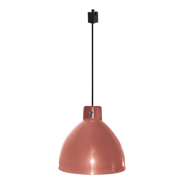 A Hanson Heat Lamps bright copper hanging cord for a ceiling track.