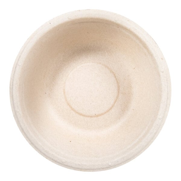 A white Dart ProPlanet fiber bowl with a circle in the middle.