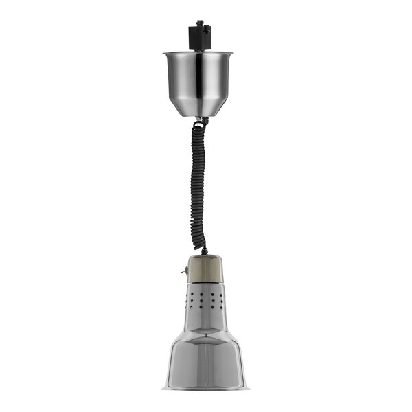 A silver Hanson Heat Lamp with a retractable white cord.