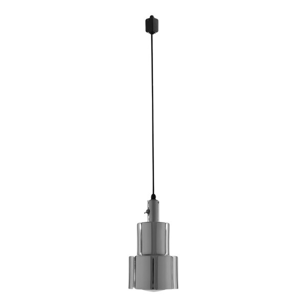 A silver Hanson Heat Lamp with a metal shade and track fitting.