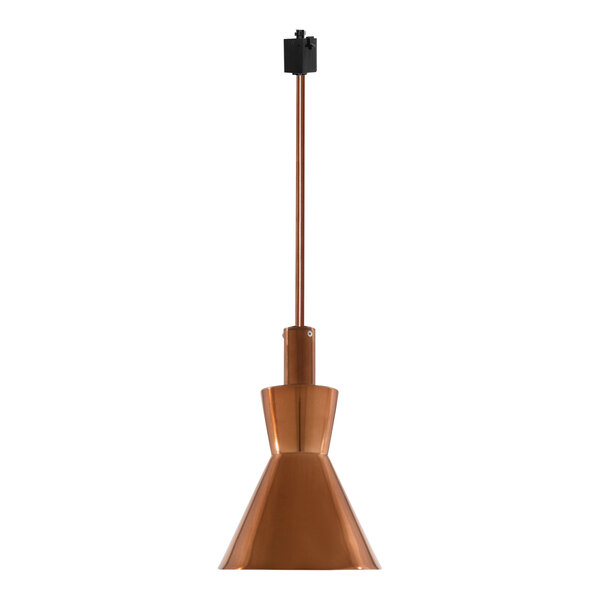 A Hanson Heat Lamp with a smoked copper finish and track fitting.