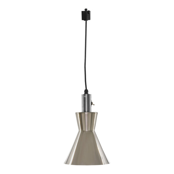 A silver Hanson Heat Lamp with a black cord.
