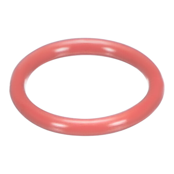 An orange silicone o-ring with a white background.