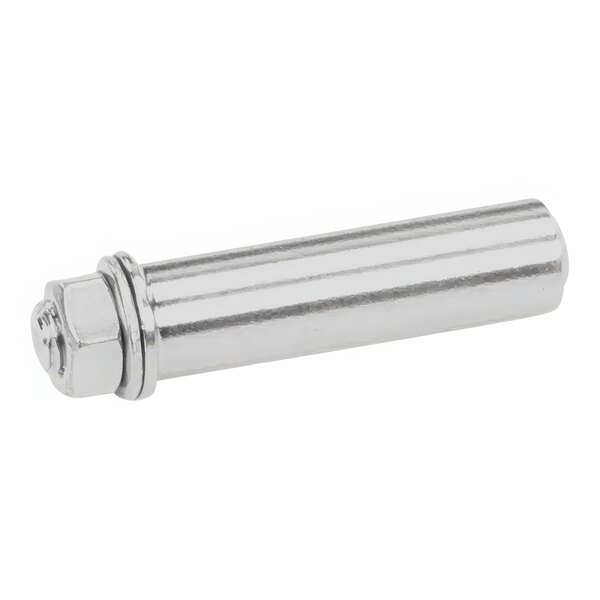 A stainless steel pin assembly with a threaded end.