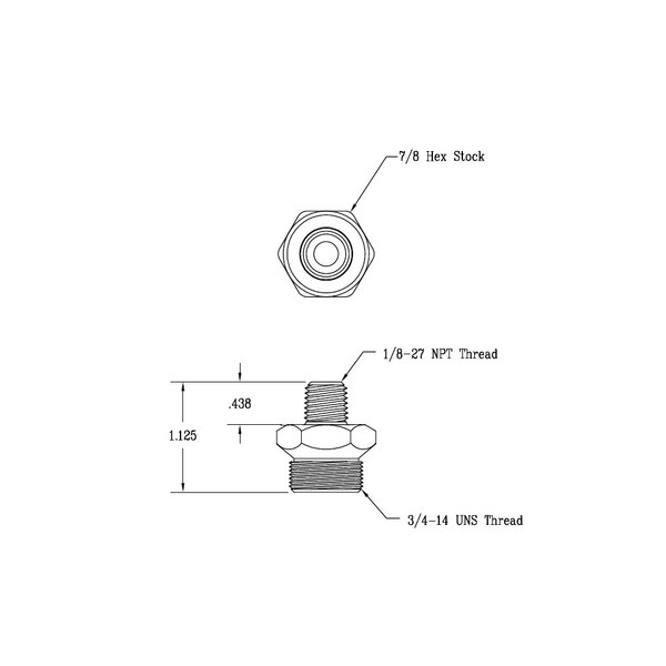 A black and white diagram of a T&S male adapter.