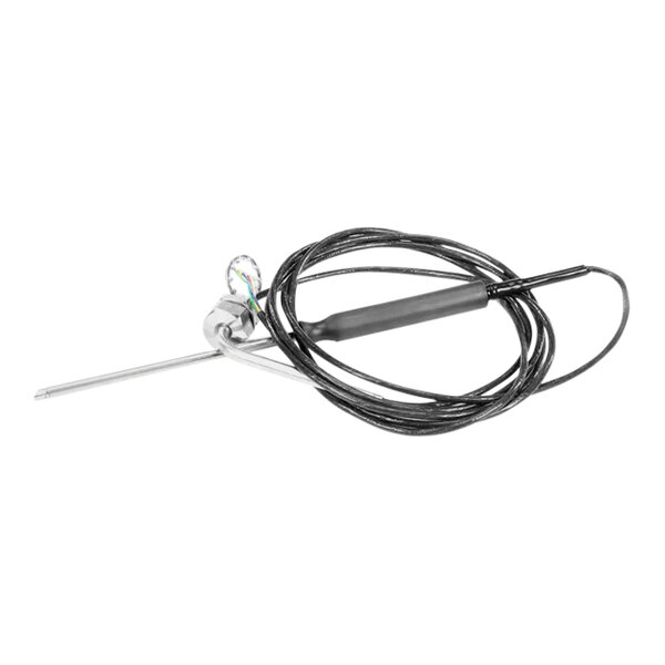 A black cable with a small metal connector.