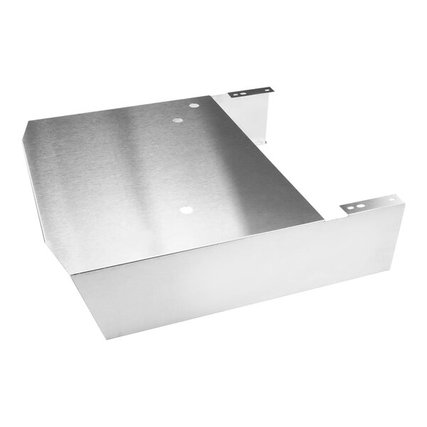 A metal plate with two holes in it.