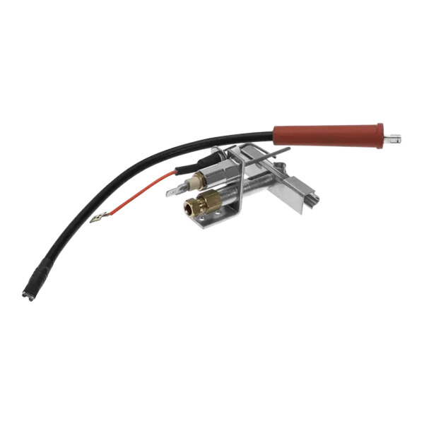 A gas hose with a red wire attached to a Henny Penny pilot pack.