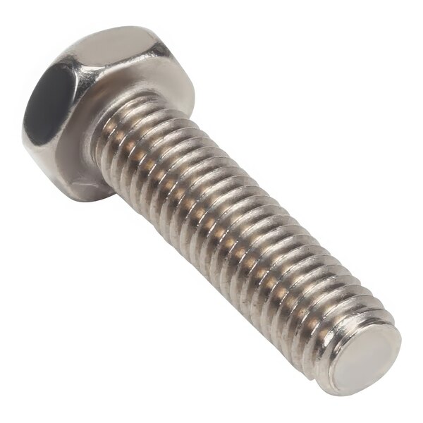 A close-up of a stainless steel Henny Penny SC01-055 hex head screw.