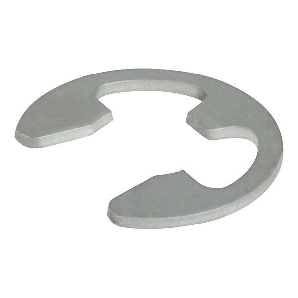 A close-up of a Henny Penny metal ring-latch pin with two holes in it.