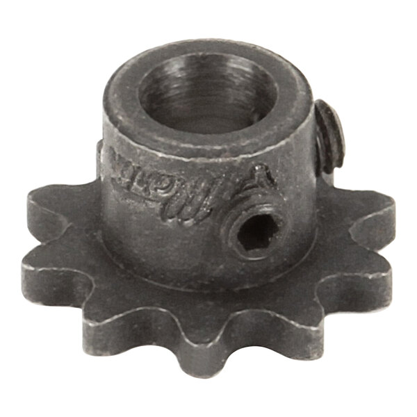 A close-up of a metal Henny Penny 10-tooth sprocket.