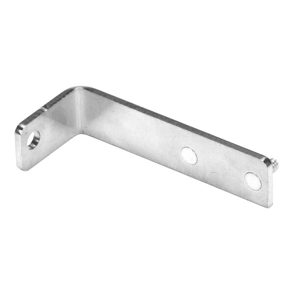 A silver metal Henny Penny left mounting hinge stud assembly.