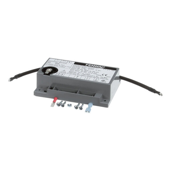 A Henny Penny 14936 grey electronic ignition module with black wires.