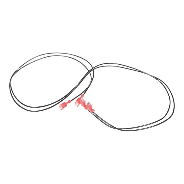 A black wire with red connectors on it.