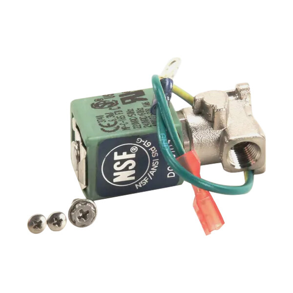 A Henny Penny water solenoid valve replacement kit with a small green coil and screws.