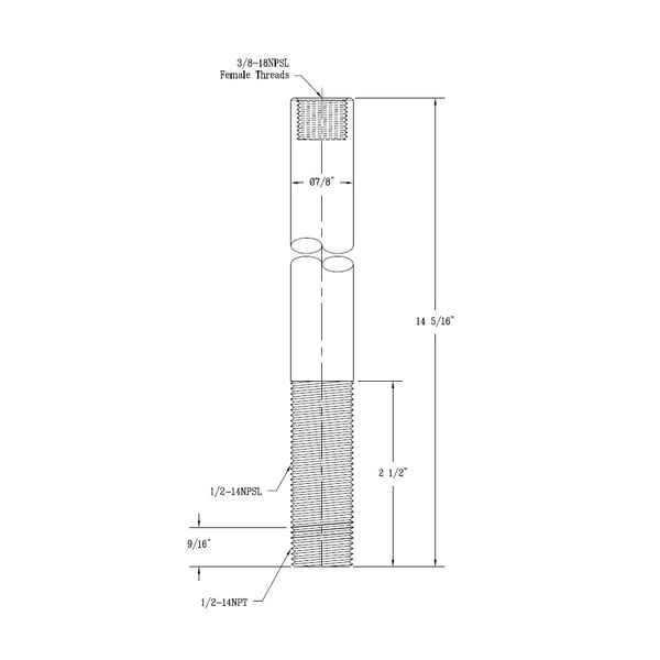 A drawing of a T&S 12" pedestal faucet for old style glass fillers.