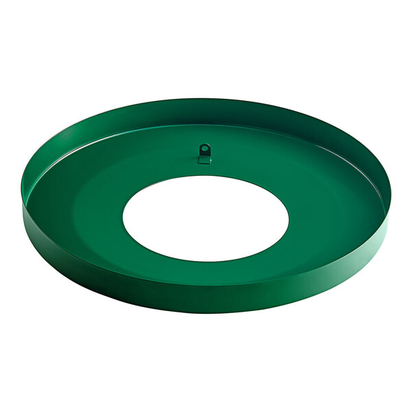 A green circular lid with a white circle in the middle.