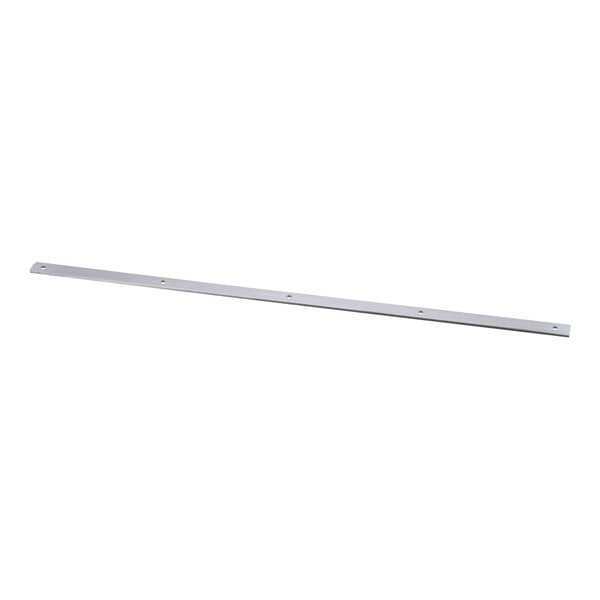 A long metal strip with a hole in the middle.