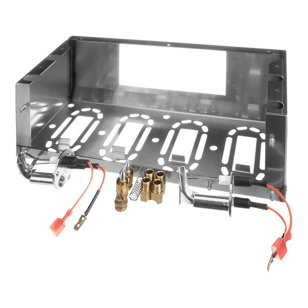 A metal box with a metal frame and wires attached to it.