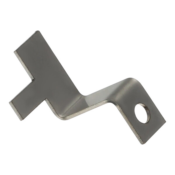 A metal Henny Penny bracket with a hole.