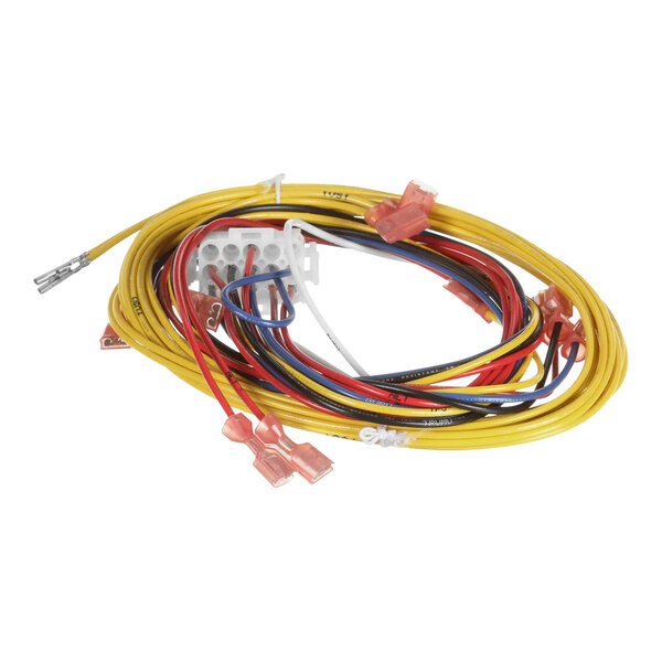 A Henny Penny wiring harness with yellow and red electrical wires.