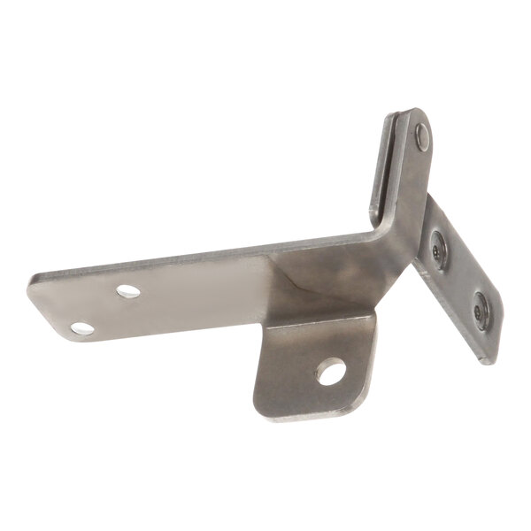 A stainless steel Henny Penny bottom hinge assembly with screws.