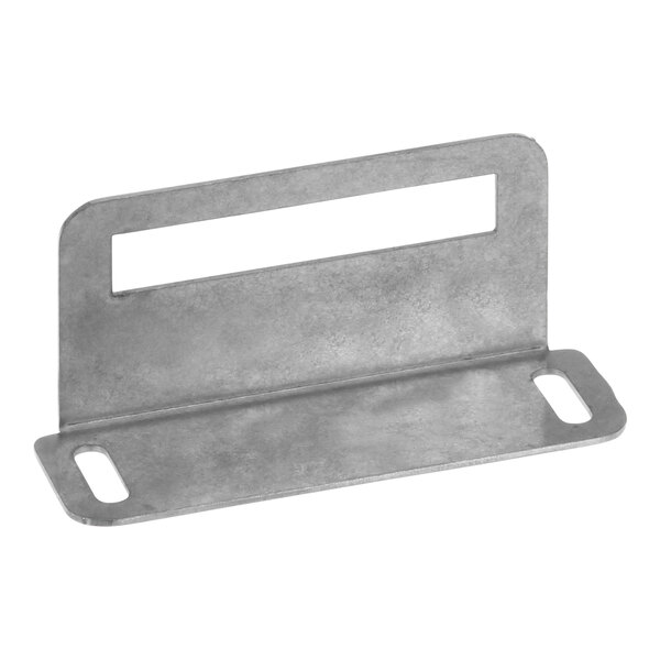 A metal bracket with a hole in it.