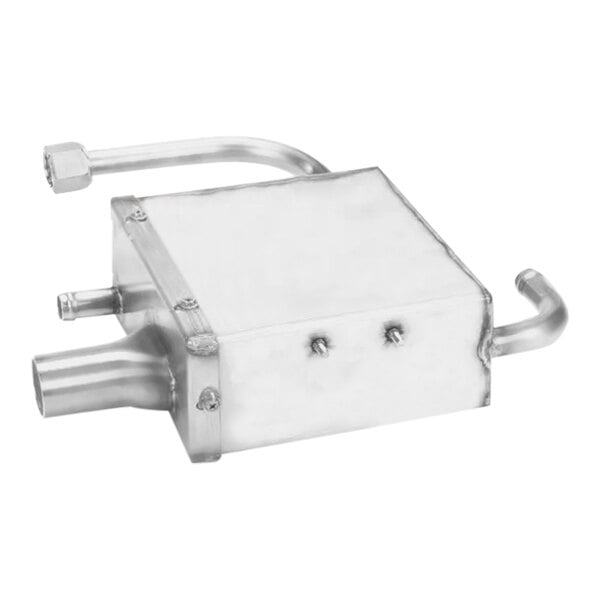 A Henny Penny stainless steel steam box assembly with pipes.