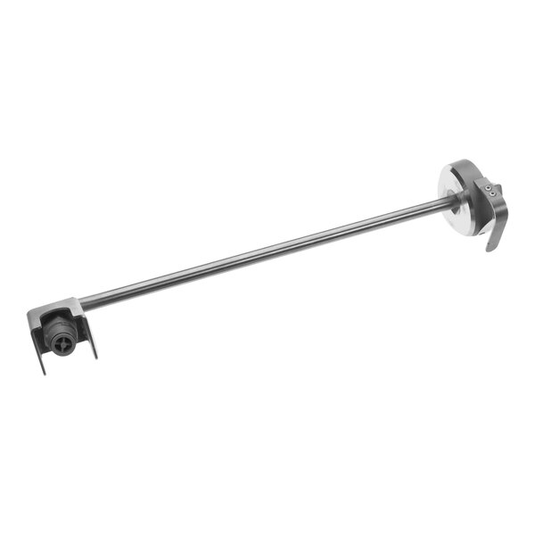 A metal rod with a screw and a handle on the end.