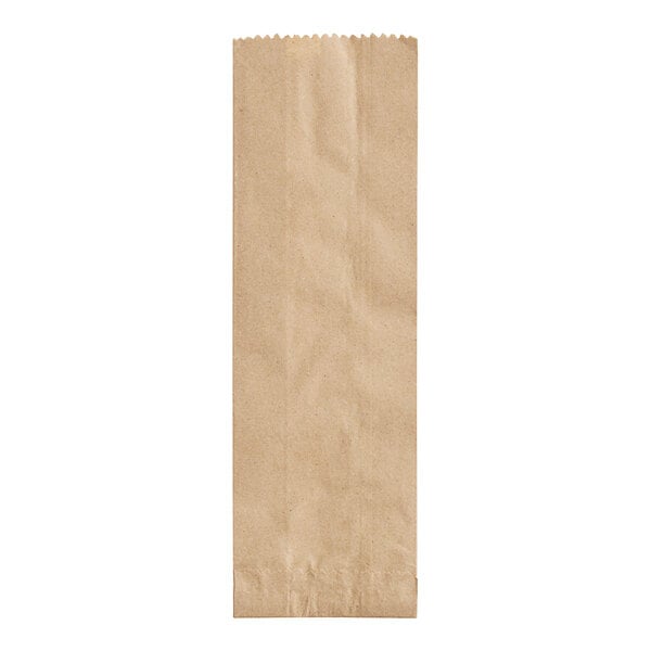 A brown Kraft paper bread bag with black lines on a white background.