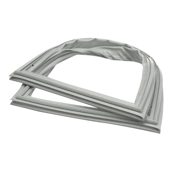 Two gray rubber seals on a white background.