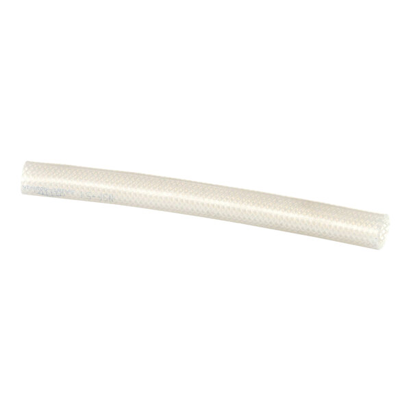 A white silicone tube with a small hole in it.