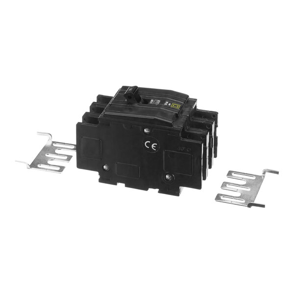 A black Henny Penny 3 pole circuit breaker with metal corners.