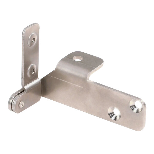 A stainless steel Henny Penny bottom hinge assembly with screws.