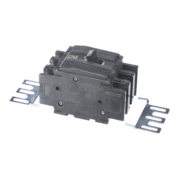 A black Henny Penny circuit breaker with two terminals and screws.