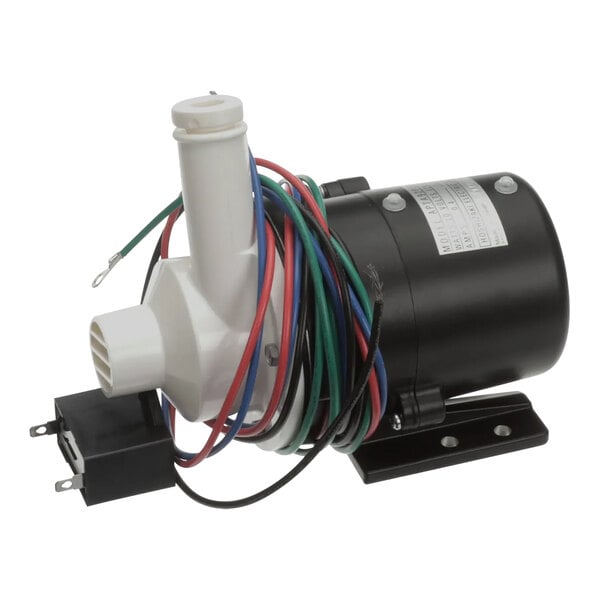 A Hoshizaki pump motor assembly with wires.