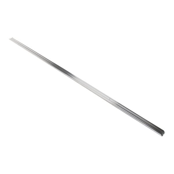 A long metal rod with a white background.