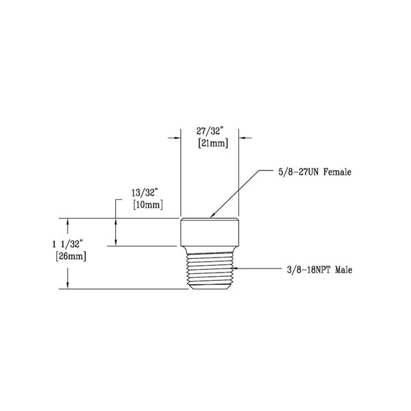 Ts 000564 25 Plated 38 18 Npt Male X 58 27 Un Female Adapter