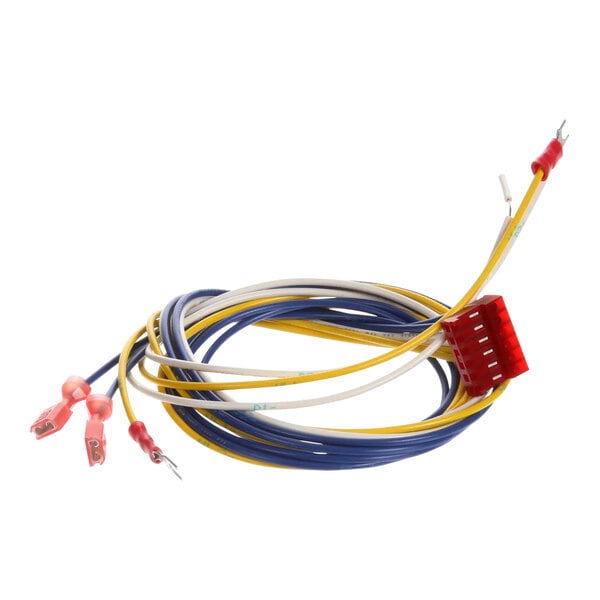 A Henny Penny wire harness with yellow and blue wires.