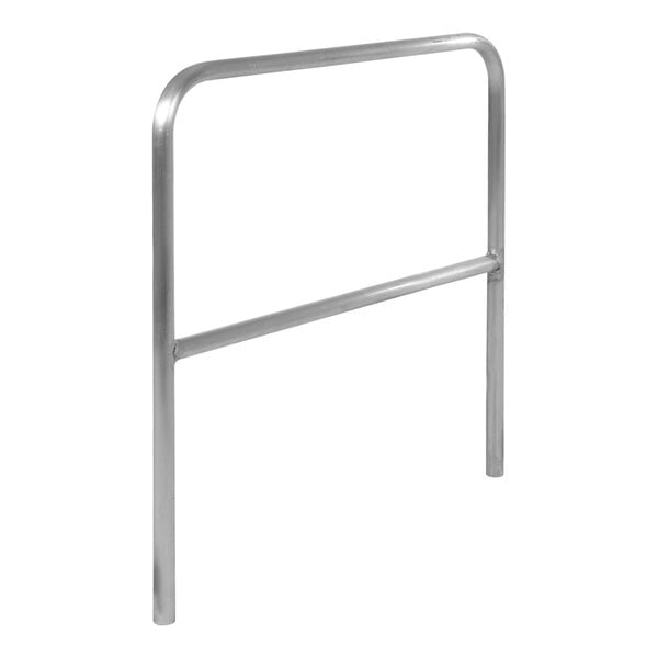 An aluminum safety railing with a metal frame.
